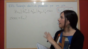 Ejercicio redox 35: Cálculo de la energía eléctrica suministrada por una pila galvánica