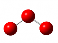 Molécula de ozono de geometría angular