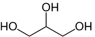 Estructura química del glicerol o la glicerina
