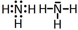 Estructura de Lewis para la molécula de amoniaco, NH3. Las rayas representan un par electrónico, ya sea enlazante o no enlazante.