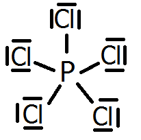 Estructura de Lewis del pentacloruro de fósforo