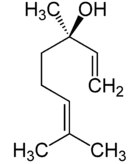 Estructura química del terpenoide coriandrol: R-linalool