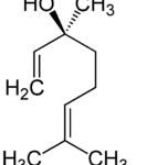 Estructura química del terpenoide licareol o S-linalool