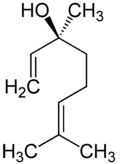 Estructura química del terpenoide licareol: S-linalool