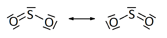 Fórmulas límite para la estructura de SO2: híbrido de resonancia