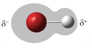 Bromuro de hidrógeno: distribución asimétrica de la nube electrónica en el enlace