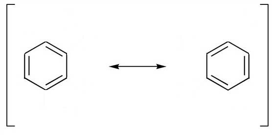 Formas mesómeras de la molécula de benceno