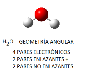 Geometría angular de la molécula de agua