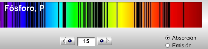 Espectro de absorción del fósforo