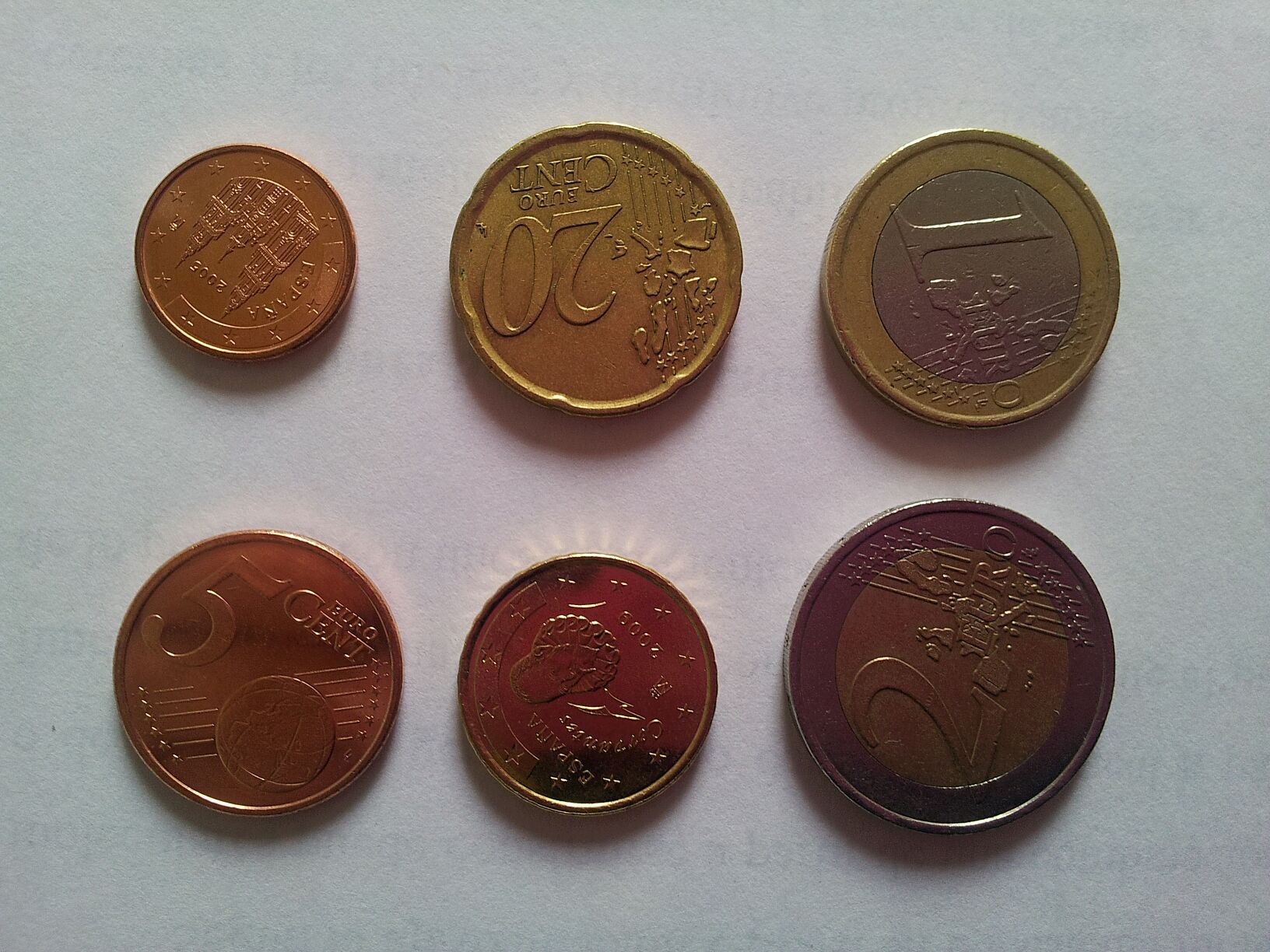 Composición de las monedas de euro