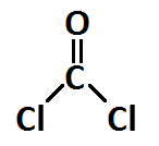 Estructura de Lewis del fosgeno, COCl2