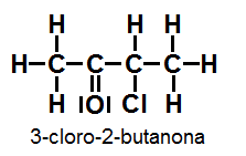 Estructura de Lewis de la 3-cloro-2-butanona
