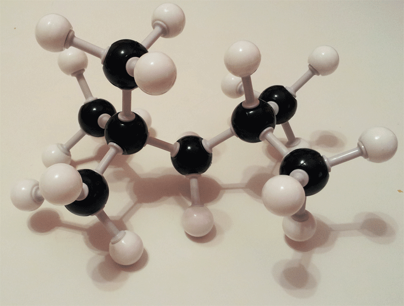 Modelo molecular del isooctano