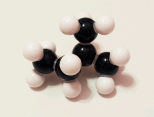 Modelo molecular del 2-metilbutano o isopentano