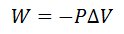 Relación del trabajo con la variación de volumen