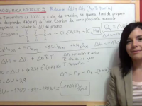 Variación de energía interna propano