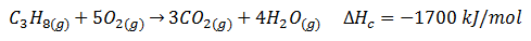 Ecuación termoquímica de combustión del propano