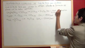 Ley de Hess entalpía formación del etanol