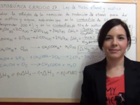 Ley de Hess de la reacción de producción de acético con etanol