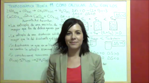 Termoquímica imagen teoría 19: cálculo entropía reacción con entropías molares