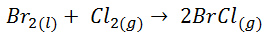 Fórmula cloruro de bromo a partir de bromo y cloro