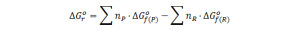 formula del calculo de energia libre de gibbs reaccion con energias libres de formacion simplificada