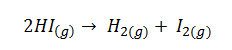 Reacción de descomposición del yoduro de hidrógeno