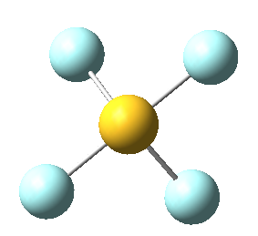Molécula de tetrafluoruro de azufre, SF4: perspectiva 2