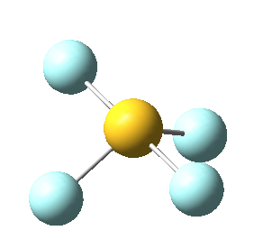 Molécula de tetrafluoruro de azufre, SF4: perspectiva 4
