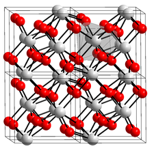 Estructura química del óxido de circonio o circonita