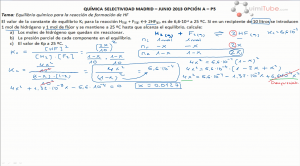 Ejercicio de selectividad de Madrid, equilibrio químico del fluoruro de hidrógeno