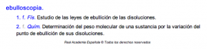 La palabra ebulloscopia solo se puede usar de un modo.