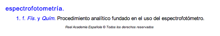 La palabra espectrofotometría solo se puede usar de este modo.