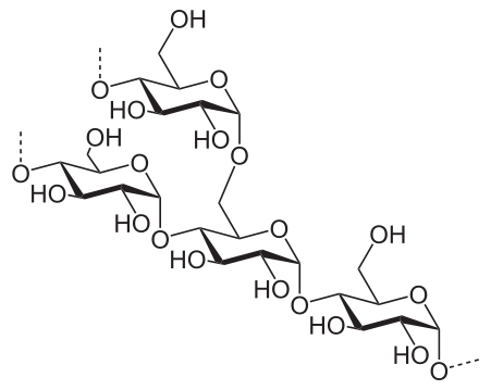 Estructura química de la amilopectina