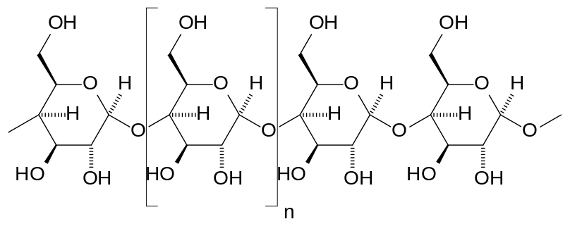 Estructura química de la amilosa