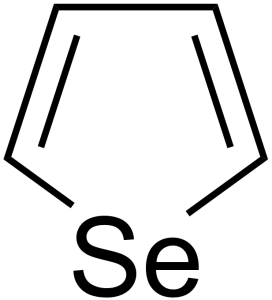Estructura química del selenofeno, heterociclo con selenio