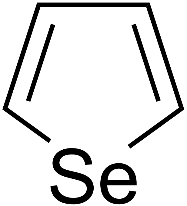 Estructura química del selenofeno, heterociclo con selenio