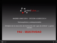 Química selectividad Madrid junio 2014: termoquímica y estequiometría