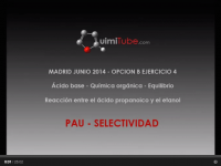 Ejercicio química selectividad Madrid junio 2014 Ác. propanoico etanol