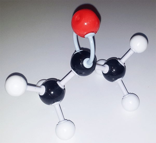 Modelo molecular de la acetona