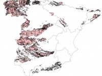 Mapa de distribución del radón en edificios de España