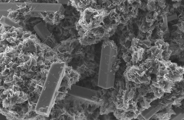 Estructura microscópica del dióxido de titanio