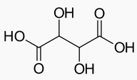 Estructura química del ácido tartárico