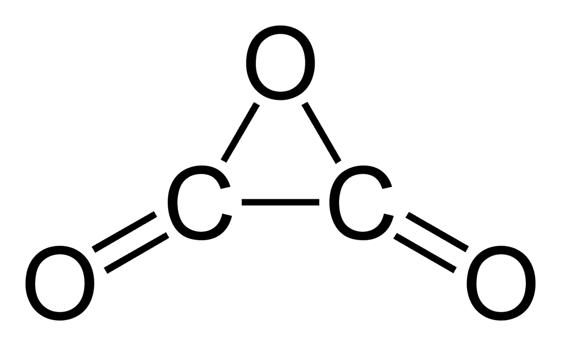 Estructura química del anhídrido oxálico