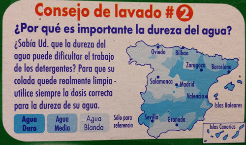 Dureza del agua por regiones de España