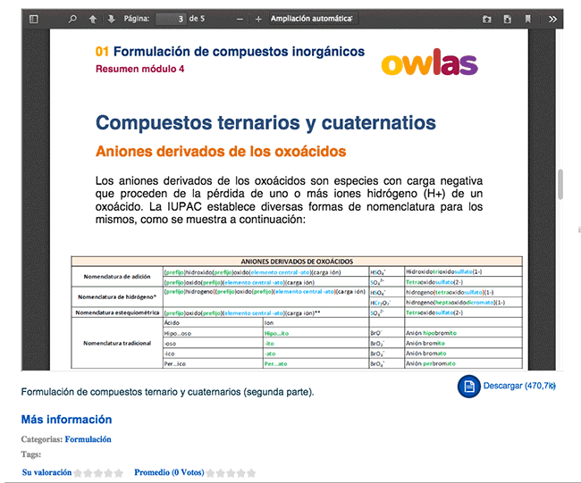 Ejemplo apuntes PDF formulación Owlas