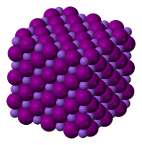 Estructura química del yoduro sódico