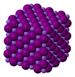 Estructura química del yoduro sódico