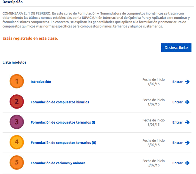 Módulos del curso de formulación Owlas