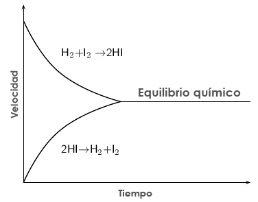Situación de equilibrio químico: velocidades igualadas